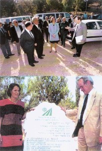 Ari Lipinski als Hauptdelegierter des KKL in Deutschland mit MP NRW Dr. Johannes Rau im WddL im Negev in Israel Dez 1998